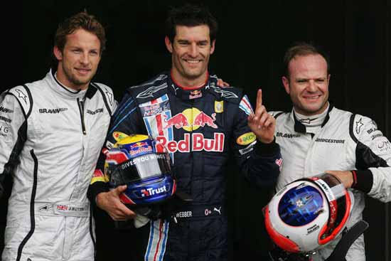 grid de largada gp nurburgring 2009 / f1 2009/ barrichello, webber , jenson button