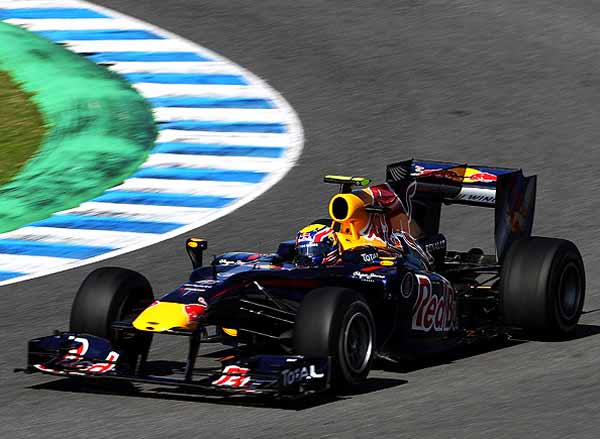 mark webber red bull f1 testes jerez de la fronteira 2010