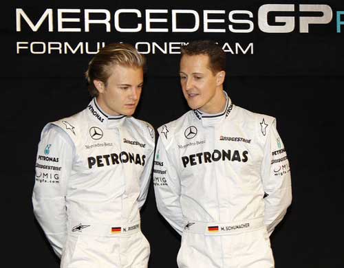 nico rosberg e michael schumacher / mercedes gp / f1 2010