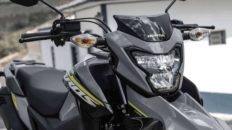 honda bros 2025 detalhe faróis led