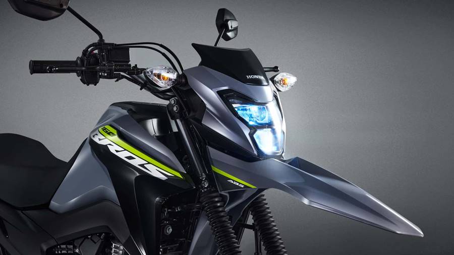 honda bros 2025 detalhe farol led