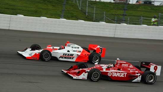 helio castroneves / scott dixon / iowa indy 2009