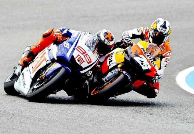 moto gp jerez de la fronteira 2010 jorge lorenzo e dani pedrosa