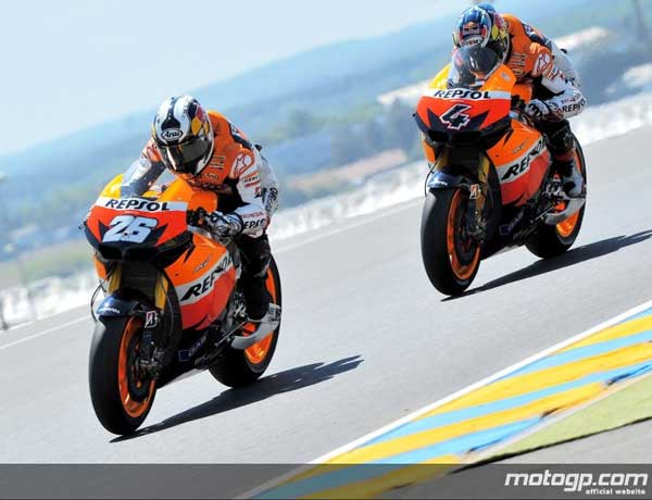 motoGP le mans 2010 Andrea Duvizioso e Dani Pedrosa Honda