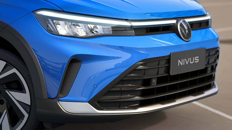 Volkswagen Nivus 2025 detalhes faróis full LED e grade em LED