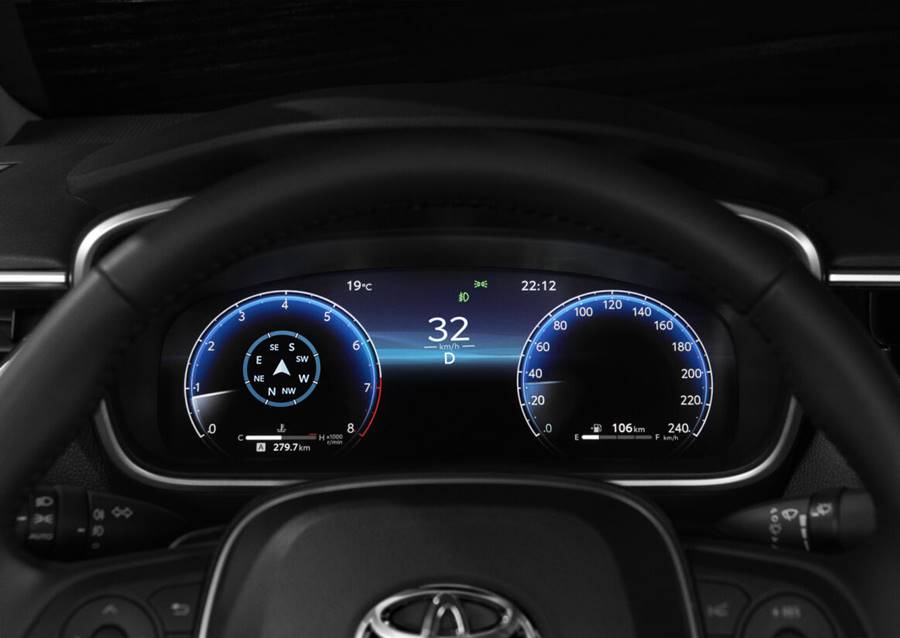 Toyota Corolla 2025 painel de instrumentos digital 12 polegadas